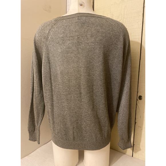 J Crew Womens Size Medium Linen Viscose Blend Sweater Knit Casual Grey Taupe - Picture 2 of 8
